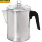 Durable Aluminum Stovetop Percolator Coffee Maker 9 Cup.