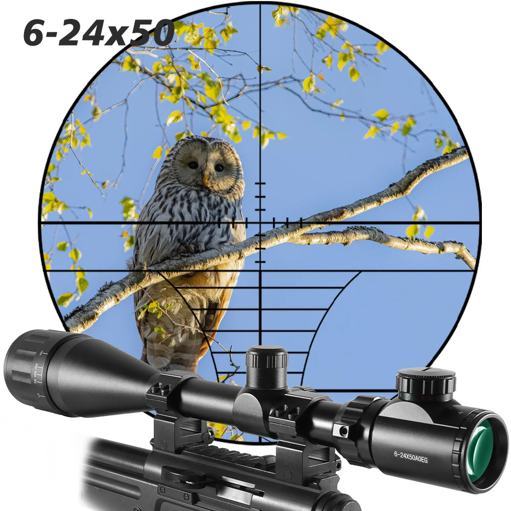 6-24x50 Hunting Deer Air Rifle Scope Wire Rangefinder Reticle.