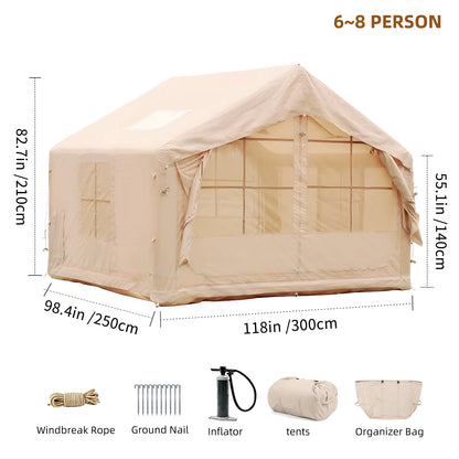 Inflatable Tent for Camping - 6-8 Person Ultra-Quick Setup.