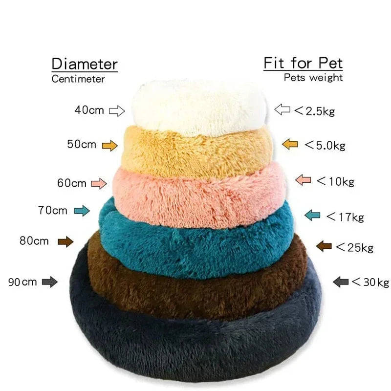 40-90cm Round Pet Bed for Large Dog Bed Super Soft Cat Bed Medium Dog House Winter Warm Sleeping.