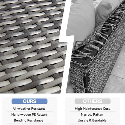 7 Pieces Outdoor Sectional Furniture Sets w/Cushions and Coffee Table.