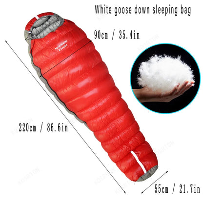 Oversized Mummy Goose Down Sleeping Bag .