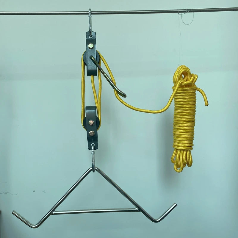 Stainless Steel Gambrel & Hoist Pulley Lifting System.