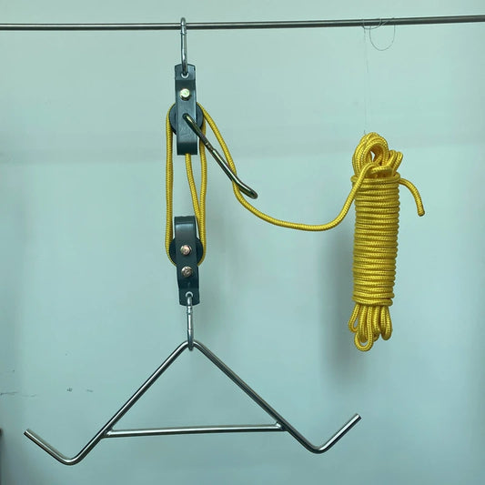 Stainless Steel Gambrel & Hoist Pulley Lifting System.