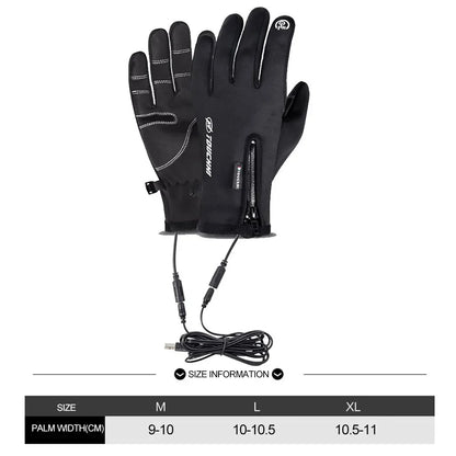 Electric Thermal Heat Gloves Winter Warm Touch Screen Waterproof Rechargeable 
.