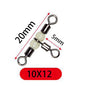 10/50pcs Stainless Steel T-Turn 3 Way Fishing Connector  Rolling Swivel Fishing Tackle Connector Luminous beads attract fish