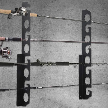 Fishing Rod Storage Horizontal Wall Mounted Fishing Rod Storage Rack Sturdy Steel Fishing Rod Storage Rack Space-Saving Pole