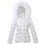 Fashion Black Women's Winter Jacket Big Fur Hooded Thick Down Parkas.