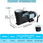 Swimming Pool Pump 3HP 110V 1100W 9000 GPH for Above Ground Pool.
