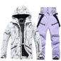 Winter Ski Suit Set -30℃ Cold Snowboard Wear Men/Women Ski Suit Waterproof.