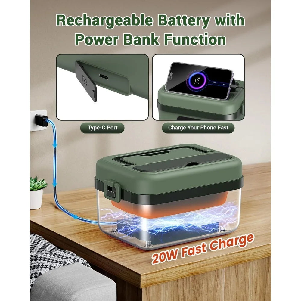 Best -Cordless Electric Lunch Box for Adults,16000mAh Rechargeable Self-Heating.