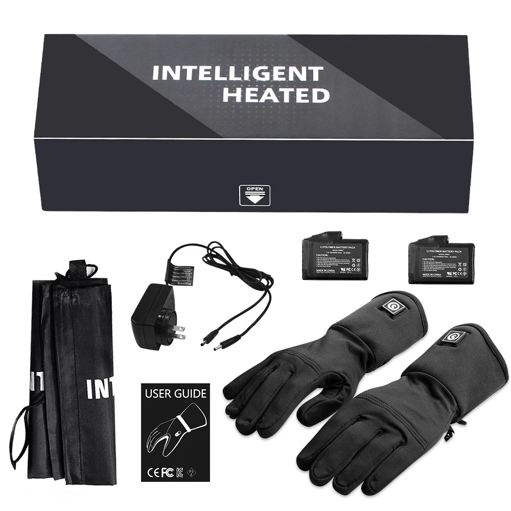 Winter Thermal Heated Gloves For Adult Wind Waterproof Rechargeable Battery.