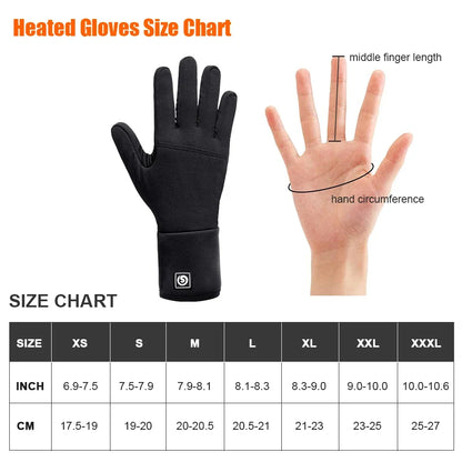 Winter Thermal Heated Gloves For Adult Wind Waterproof Rechargeable Battery.