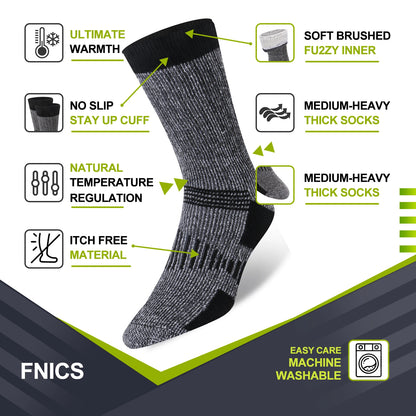 3 Pairs Men Women Merino Wool Crew Socks .
