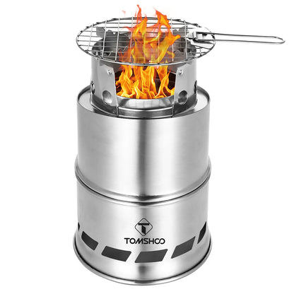 Folding Windproof Wood Burning Stove Compact Stainless Steel