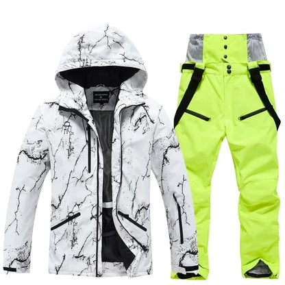 Winter Ski Suit Set -30℃ Cold Snowboard Wear Men/Women Ski Suit Waterproof.