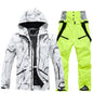 Winter Ski Suit Set -30℃ Cold Snowboard Wear Men/Women Ski Suit Waterproof.