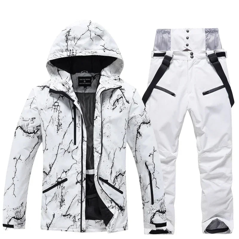 Winter Ski Suit Set -30℃ Cold Snowboard Wear Men/Women Ski Suit Waterproof.