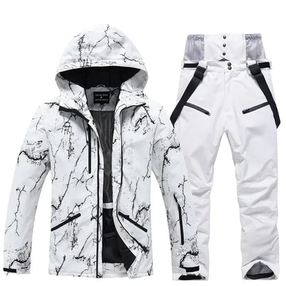 Winter Ski Suit Set -30℃ Cold Snowboard Wear Men/Women Ski Suit Waterproof.