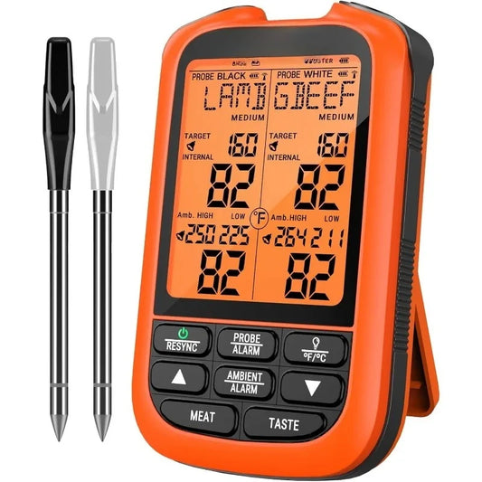 HOME 1000FT Wireless Meat Thermometer Digital with 2 Upgraded Ultra-Thin Probes.