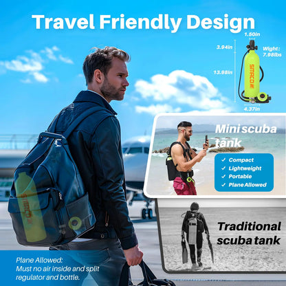 2L Mini Scuba Tank Diving Oxygen Underwater Breathing.