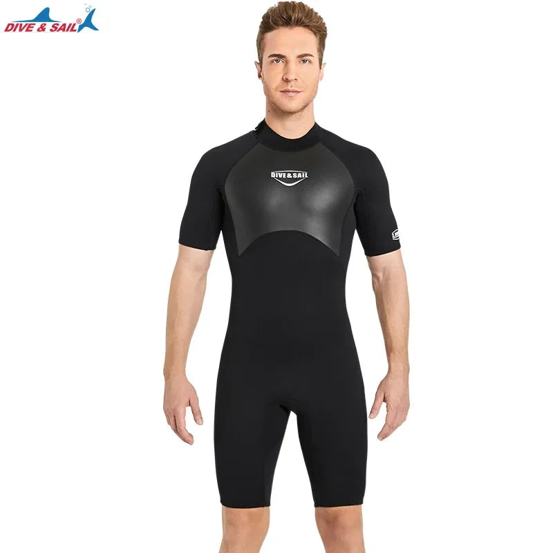 2mm Diving Suit Short Sleeve Warm Wetsuit.
