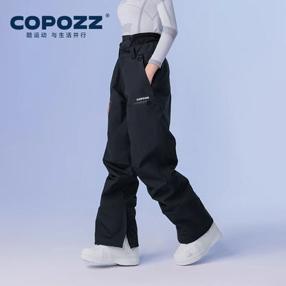 COPOZZ Winter 3L Ski Pants Men Loose Trousers Outdoor Snowboard Windproof Waterproof Snow Pants Keep Warm Women Ski Clothes