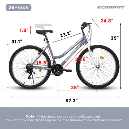 Girls 26 Inch Mountain Bike, 21 Speed Bike.