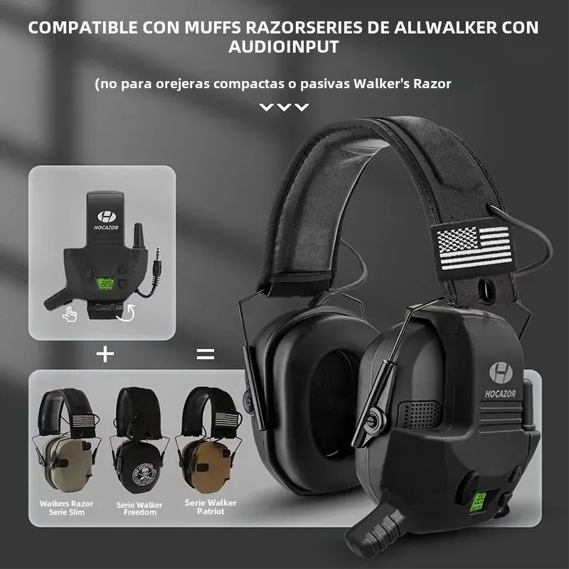 Noise Cancelling Headphones Adapter Electronic Shooting Microphone 3 Mile Range.