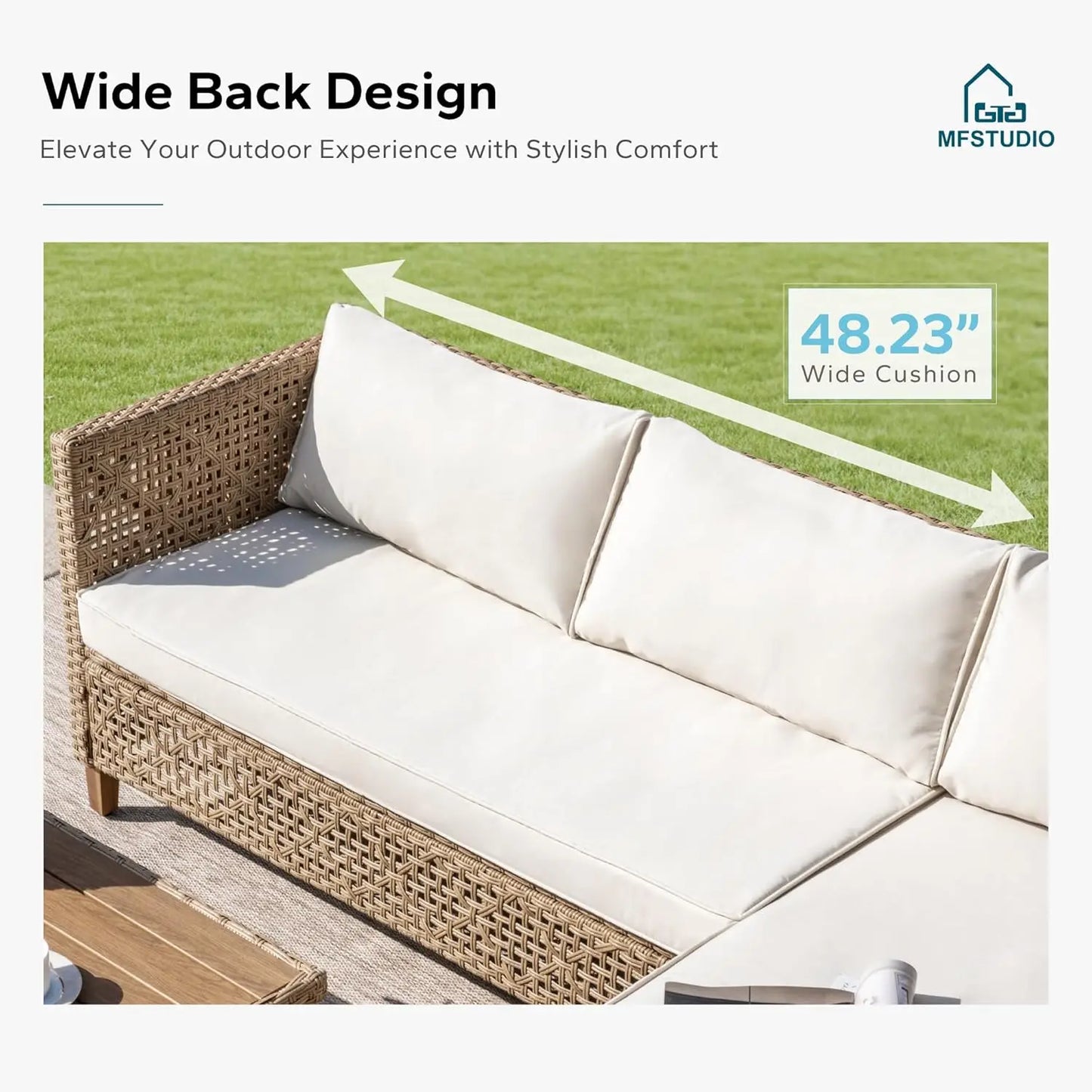 Patio Wicker Sectional Sofa Set 3 Pieces, Outdoor.