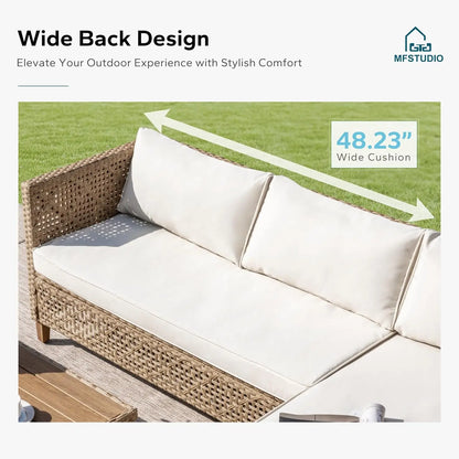 Patio Wicker Sectional Sofa Set 3 Pieces, Outdoor.