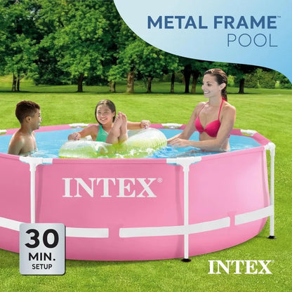8ft x 2.5ft Large Round Metal Frame Above Ground Swimming Pool .