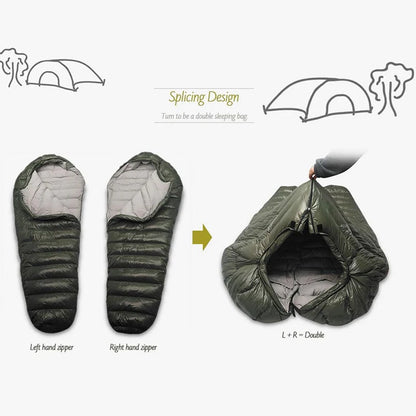 Cold Temperature Winter Sleeping Bag Down Sleeping.