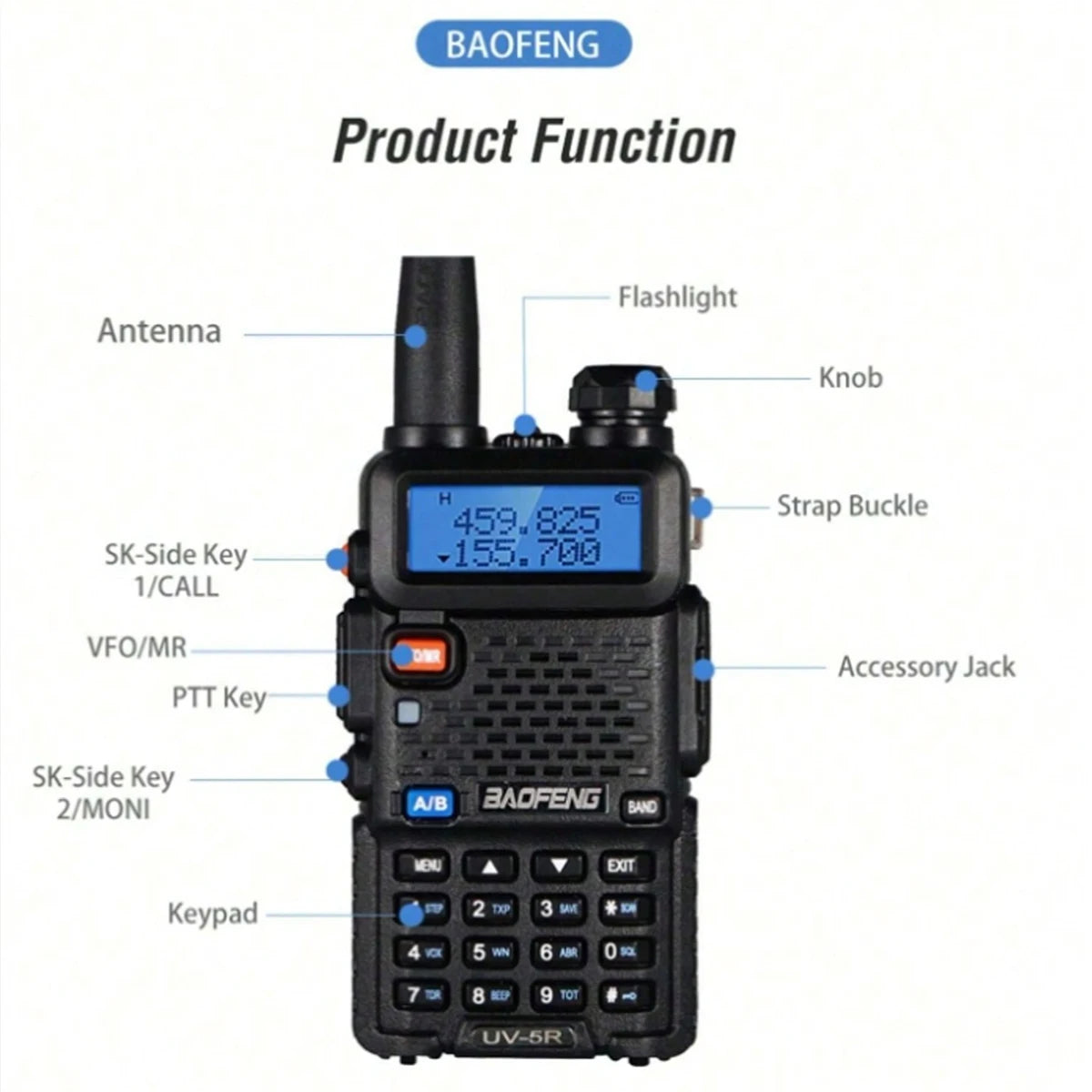 1PC/2PCS  UV-5R USB Long Range Portable Two Way Radio Baofeng CB Radio Walkie.
