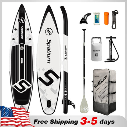 Spatium Inflatable Stand Up Paddle Board with SUP Accessories, Anti-Slip EVA Deck, 11’5’’ Inflatable Paddle Boards for Adults
