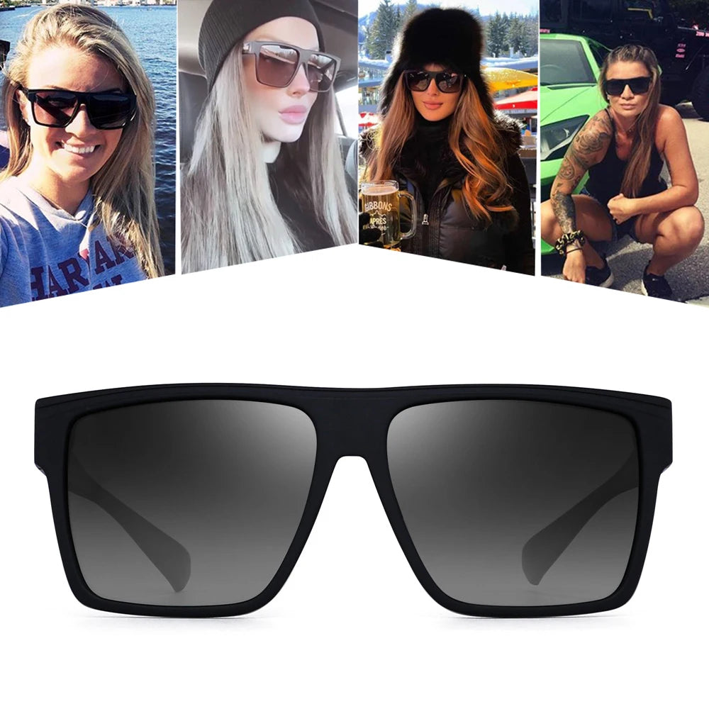 Retro Oversized Square Polarized Sunglasses Women Men.