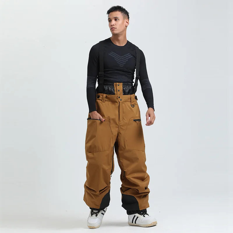 Ski Pants Winter Waterproof Men  Snowboard Overalls Suspender Snow pants Warmth -40 degrees.