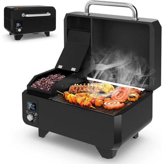 Portable Tabletop Wood Pellet Smoker with Temperature Control.