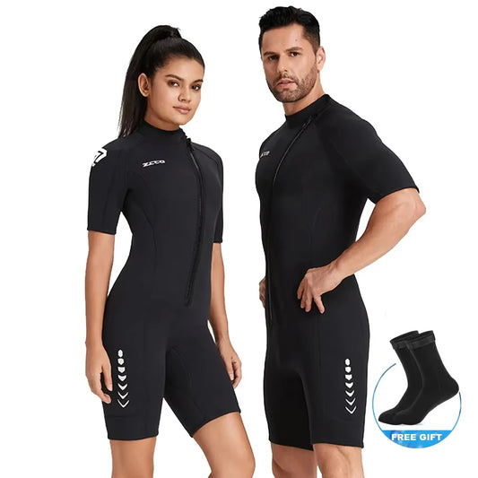Wetsuit 3mm Neoprene Surf Suit Short Sleeve Swimwear.