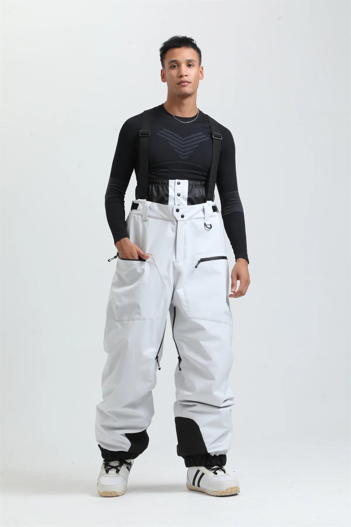 Ski Pants Winter Waterproof Men  Snowboard Overalls Suspender Snow pants Warmth -40 degrees.