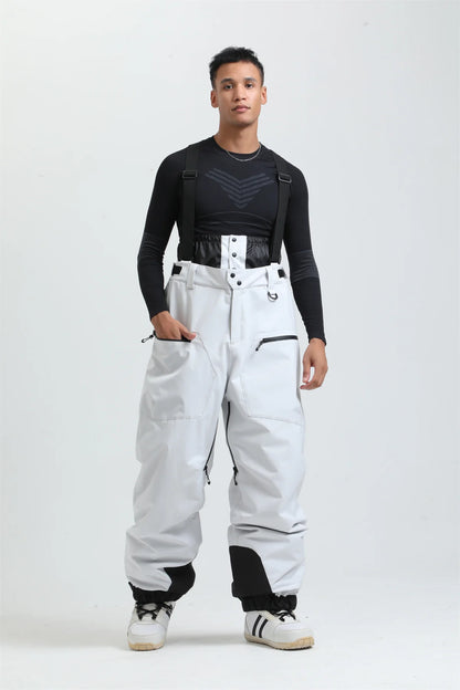 Ski Pants Winter Waterproof Men  Snowboard Overalls Suspender Snow pants Warmth -40 degrees.