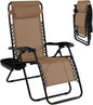 160°Adjustable Folding Recliner w/Pillow and Cup Holder, 350LBS.