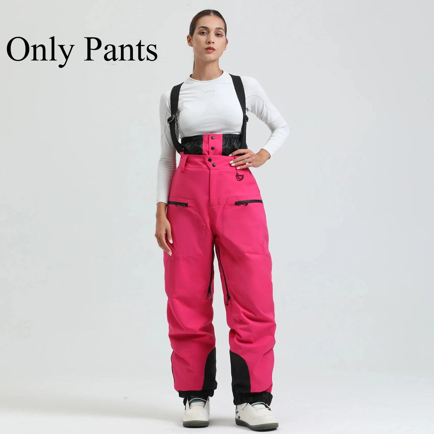 New Ski Pant Solid Snow  Women Windproof Waterproof Snow Pants.