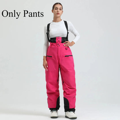 New Ski Pant Solid Snow  Women Windproof Waterproof Snow Pants.