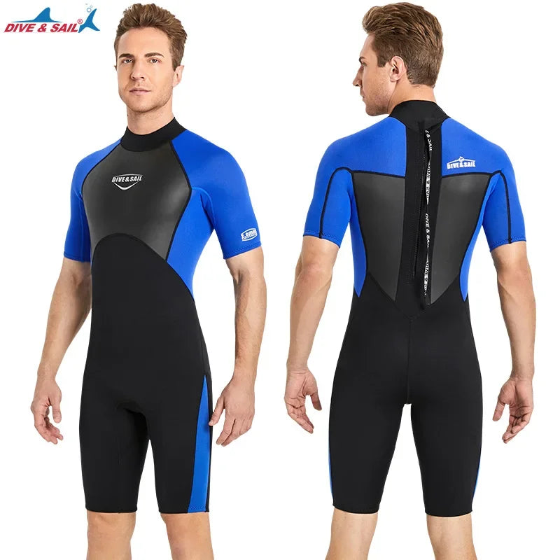 2mm Diving Suit Short Sleeve Warm Wetsuit.