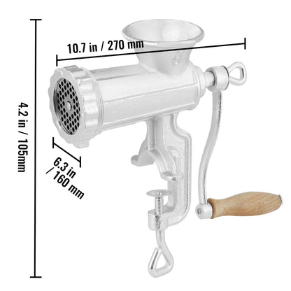 Manual Meat Grinder Heavy Duty Hand Meat Grinder Steel Table Clamp.