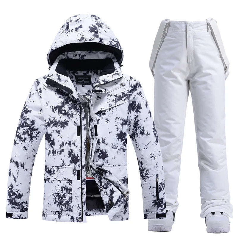 Women Ski Suit Winter Windproof Waterproof Snowboarding Jacket and Pants.