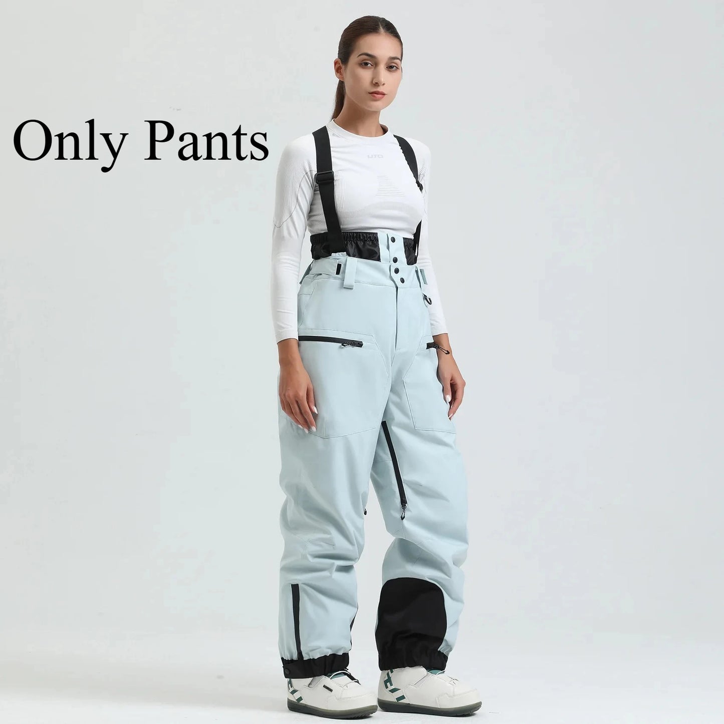 New Ski Pant Solid Snow  Women Windproof Waterproof Snow Pants.