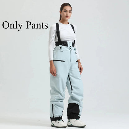New Ski Pant Solid Snow  Women Windproof Waterproof Snow Pants.