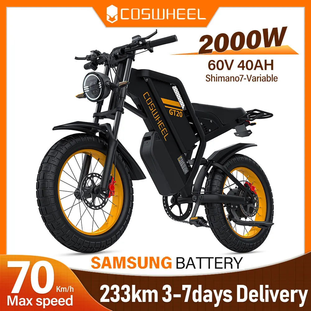 Electric bike 2000W 60V 40AH Samsung Dual Battery Mountain bikes.